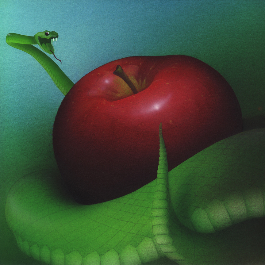 Apple And Eve portrait painting by Mark Smollin