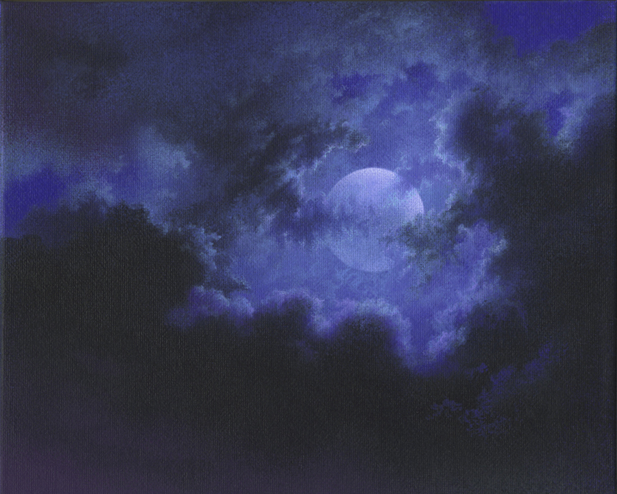 PASADENA MOON – original acrylic skyscape by mark smollin