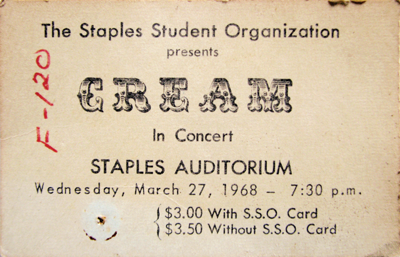 Cream Concert Ticket From 1968